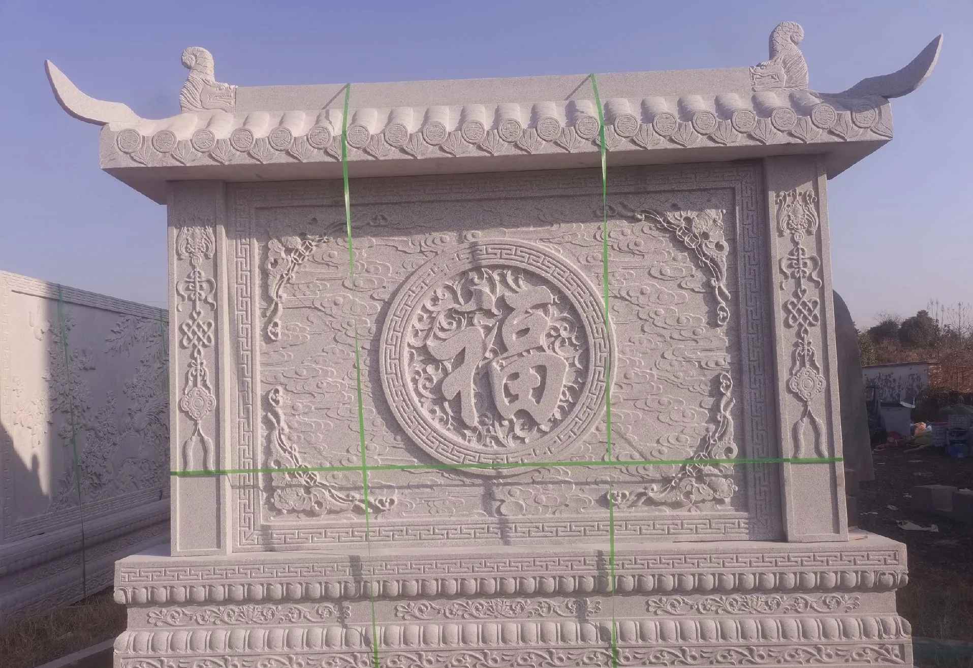 玉溪 芝麻白花岗岩屏风，照壁，影壁